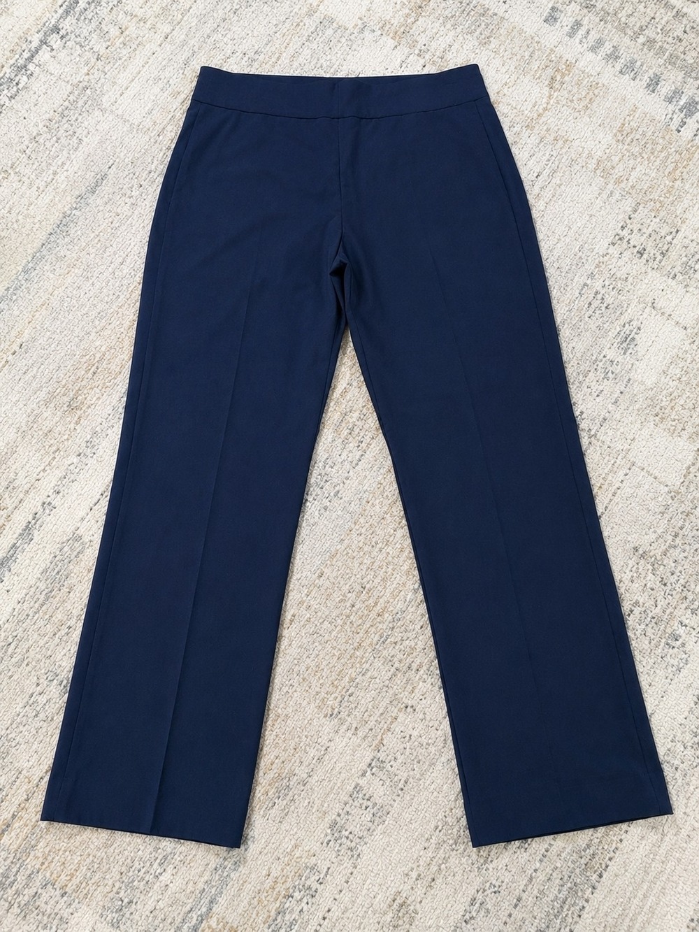 Women's Navy Dress Pants Size 12P Petite Straight Leg Career Office Work Pants - Picture 3 of 4